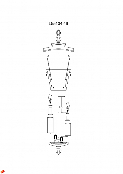 Уличный подвесной светильник L'Arte Luce Wax L55104.46