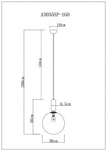 Светильник подвесной Arte Lamp Bolla-Sola A3035SP-1GO