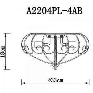 Потолочная люстра Arte Lamp Venezia A2204PL-4AB