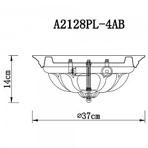 Настенно потолочный светильник Arte Lamp OCEAN A2128PL-4AB