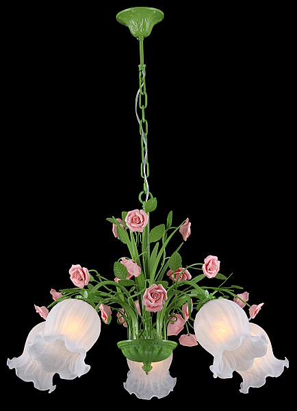 Люстра подвесная с цветочками Rose ROSE 11470/5C GREEN Natali Kovaltseva