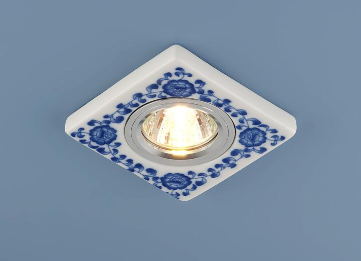 

Встраиваемый светильник с узорами 9034 9034 керамика MR16 бело-голубой (WH/BL) Elektrostandart