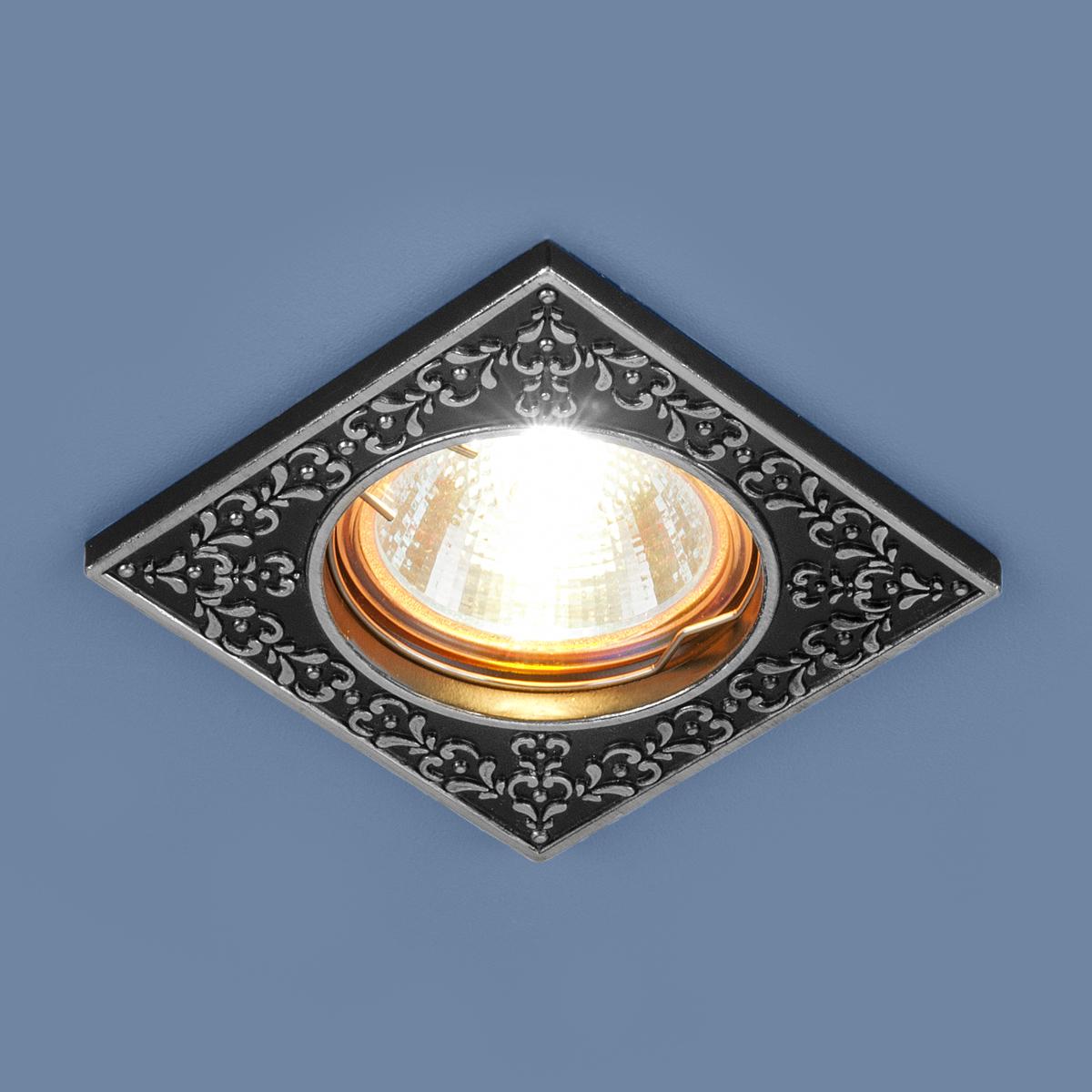 

Встраиваемый светильник с узорами 120071 120071 MR16 BK/SL черный/серебро Elektrostandart