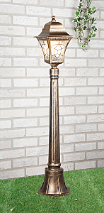Столб фонарный уличный Elektrostandart Altair Altair F черное золото