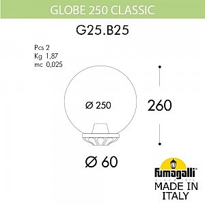 Консольный уличный светильник Fumagalli Globe 250 G25.B25.000.AZE27