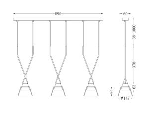 Светильник подвесной Maytoni Hilo P063PL-03B