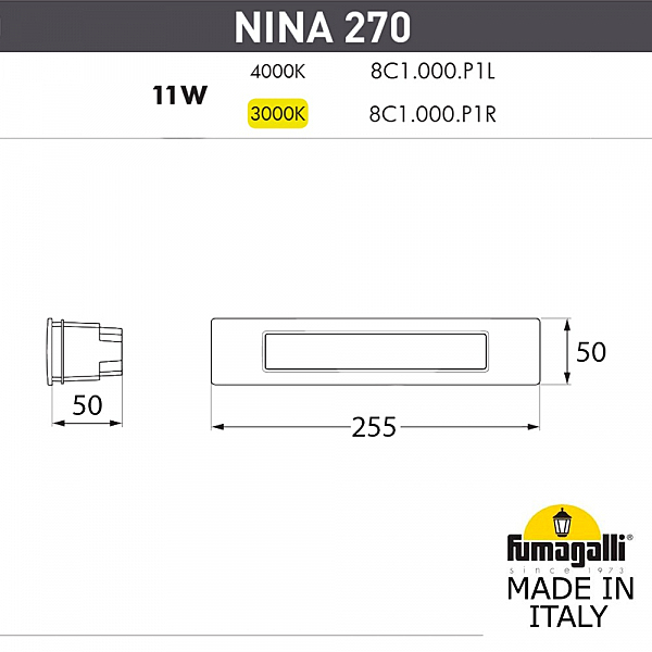 Подсветка для ступеней Fumagalli Nina 8C1.000.000.AYP1L