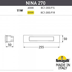 Подсветка для ступеней Fumagalli Nina 8C1.000.000.AYP1L