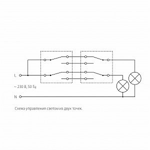 Выключатель Werkel W1122004/ Выключатель двухклавишный проходной (графит рифленый)