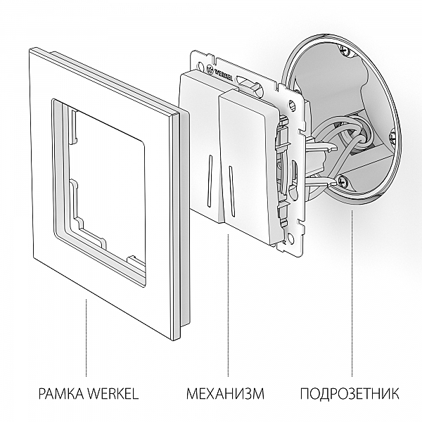 Выключатель Werkel W1122103/ Выключатель двухклавишный проходной с подсветкой (слоновая кость)