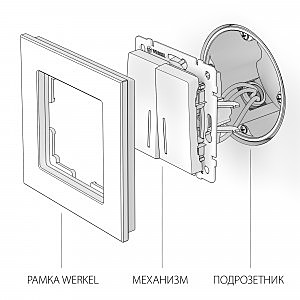 Выключатель Werkel W1122103/ Выключатель двухклавишный проходной с подсветкой (слоновая кость)
