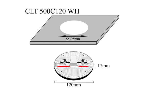 Встраиваемый светильник Crystal Lux CLT 500 CLT 500C120 WH 3000K