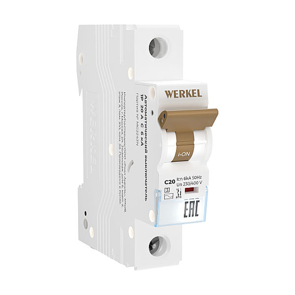 Автоматический выключатель Werkel W901P206 / Автоматический выключатель 1P 20 A C 6 кА