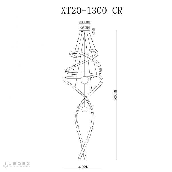Подвесная люстра ILedex Axis XT20-1300 CR
